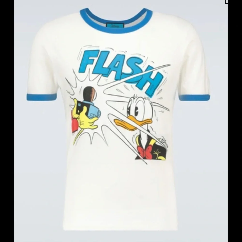 Gucci Off-white Disney Edition Flash Donald Duck T-shirt Sz L - Picture 1 of 9